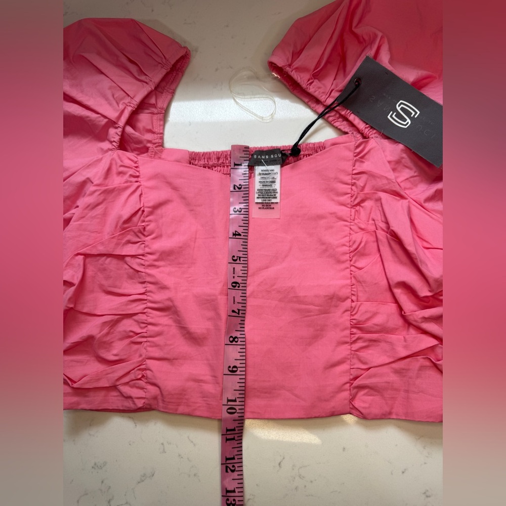 Sans Souci 100%cotton Pink Ruffled Crop Top